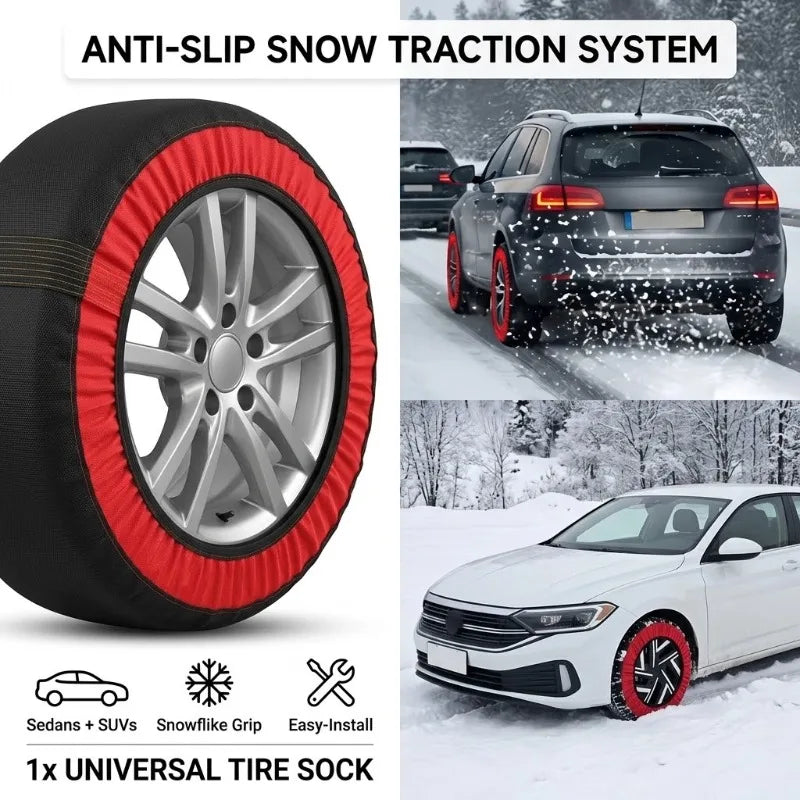 Chaussettes à Neige Textile Rouges Voiture SUV Vente à l'Unité