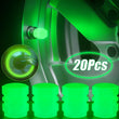 Bouchons de Valve Universels Lumineux Fluorescents 20 Pièces