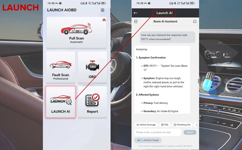 Lecteur OBD2 Bluetooth Launch AIOBD Diagnostic Auto Android iOS