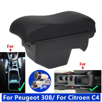 Accoudoir Peugeot 308 T7 SW 2008-2012 Citroën C4 2011 Cuir avec Rangement et Prise USB