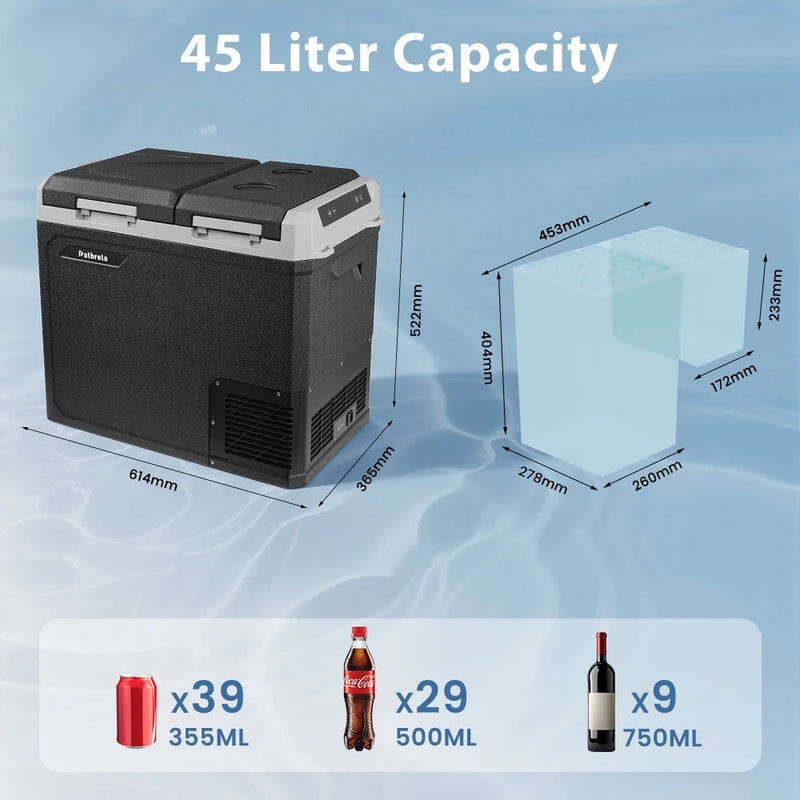Réfrigérateur de Voiture Patbrela 20 L 40 L 45 L Compresseur 12/24 V avec Contrôle par Application