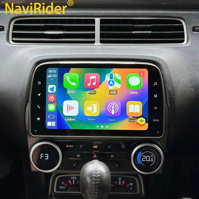 Autoradio Android Chevrolet Camaro 2010-2015 Écran 8 pouces CarPlay Sans Fil GPS 4G