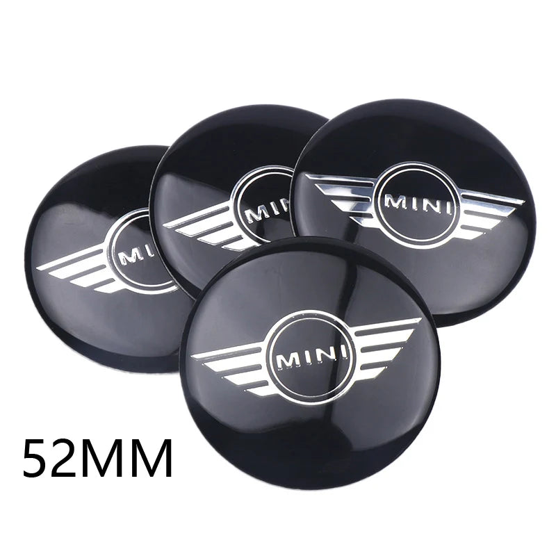 Cache-moyeux Mini Cooper JCW 52 mm autocollants 4 pièces