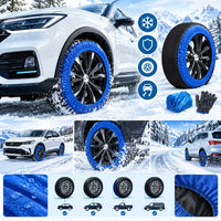 Chaussettes à Neige Voiture Bleues Antidérapantes Polyester SUV et Camionnette