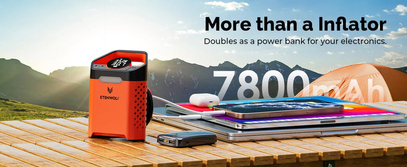 Gonfleur de Pneu ETENWOLF V3 160 PSI Compresseur Portable 7800 mAh
