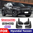 Garde-Boue Hyundai Tucson NX4 2021-2023 Jeu de 4 Bavettes Avant et Arrière en Plastique Souple