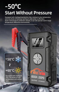 Booster de Batterie Voiture 8000A avec Compresseur 200 PSI
