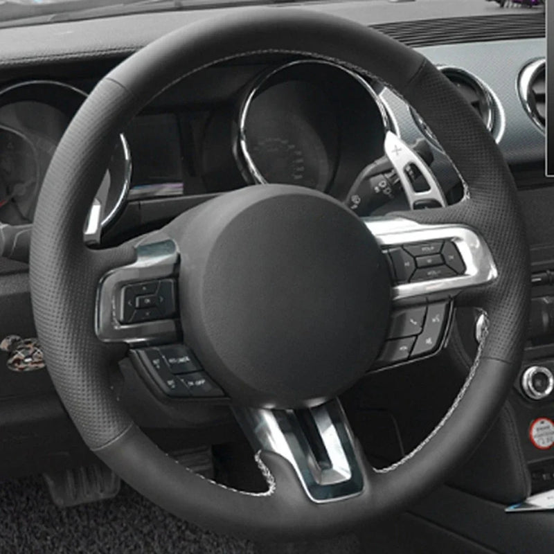 Couvre Volant Ford Mustang et Mustang GT 2015-2019, Cuir Véritable et Daim, à Coudre, 9 Styles