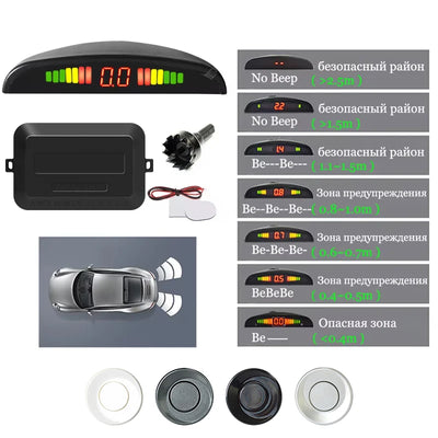 Radar de Recul 4 Capteurs Écran LED Hippcron