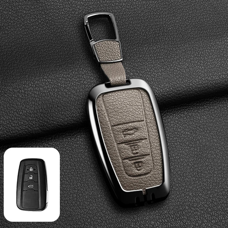 Étui de Protection Clé Toyota C-HR RAV4 Corolla Prius Camry Alliage de Zinc et Cuir
