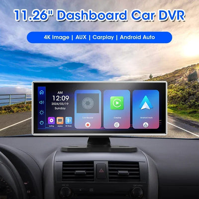 Dashcam Srnubi 11,26 Pouces 4K CarPlay Android Auto
