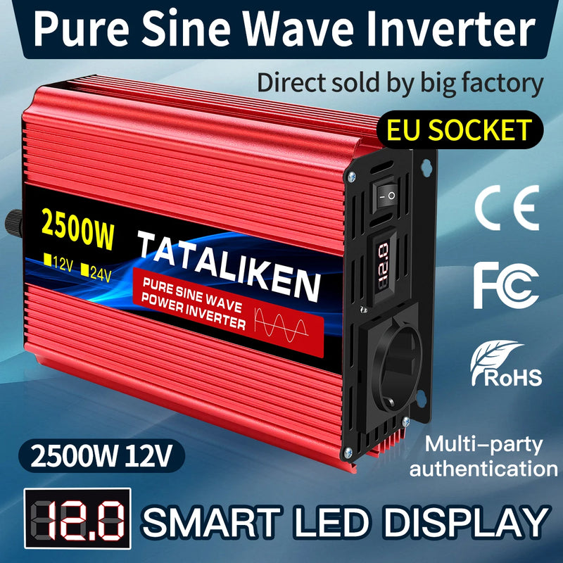 Convertisseur Pur Sinus 12V 24V 220V Voiture 1000 à 8000 W