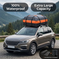 Sac de Toit Voiture Étanche 600D 112x87x44 cm Coffre Souple Sans Galerie
