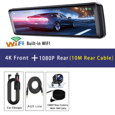 Dashcam Miroir 11,26 Pouces 4K IPS GPS