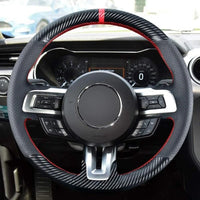 Couvre Volant Ford Mustang 2015-2021 Cuir Perforé à Coudre