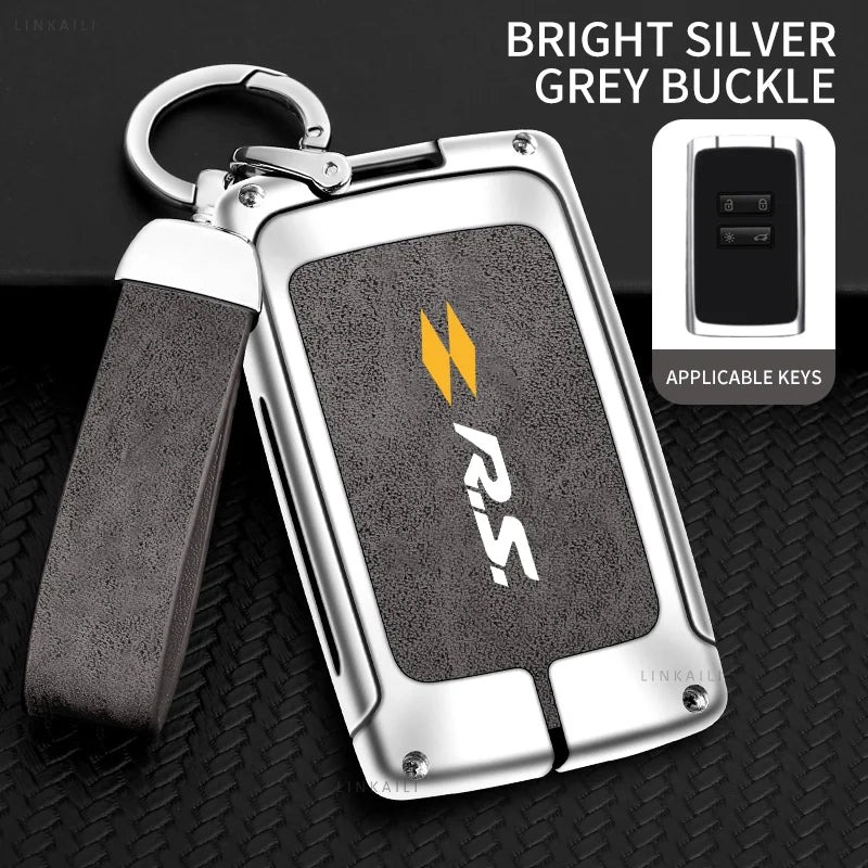Coque de Clé Renault Carte 2 Touches Alliage de Zinc Suédine Lanière RS