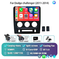 Autoradio Android 16 Dodge Challenger 2011-2014 Écran QLED CarPlay GPS Caméra DVR