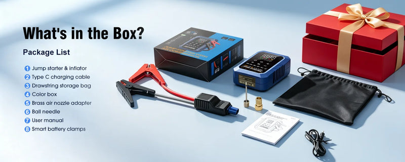 Booster de Batterie Voiture CARSUN 3 en 1 avec Compresseur 150 PSI