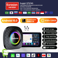 Boîtier CarPlay CarRocket Plus Android 15 4G GPS Sans Fil
