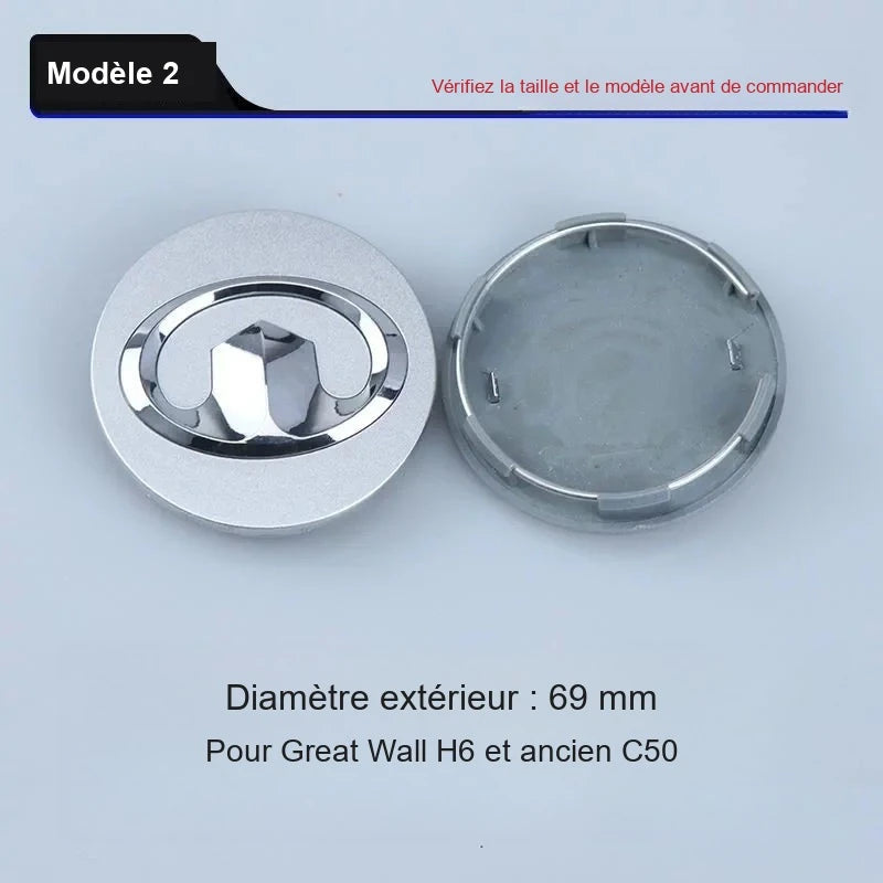 Cache-Moyeux de Roue Great Wall Haval H2 H6 H9 Wingle Voleex 61 mm à 15,3 cm