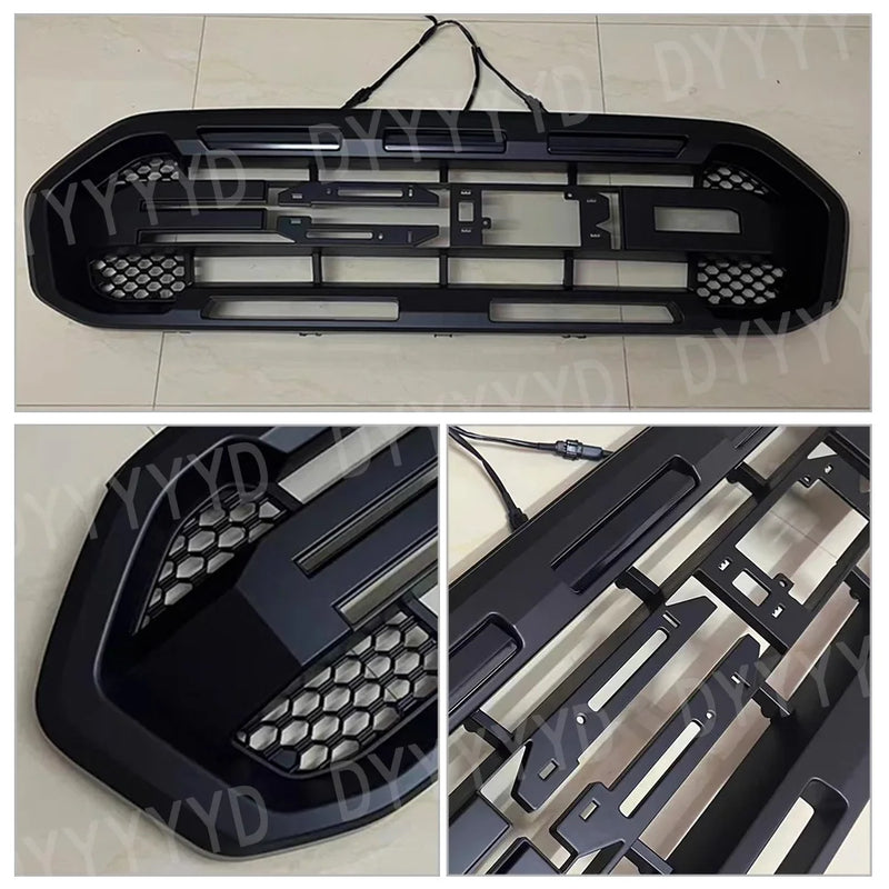 LED-Kühlergrill Ford Everest 2015–2022 Mattschwarz, weiße oder bernsteinfarbene Leuchten