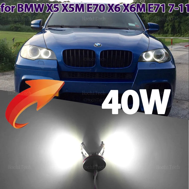 Ampoules LED Angel Eyes H8 40W BMW X5 X6 E70 E71 E72 2007-2011