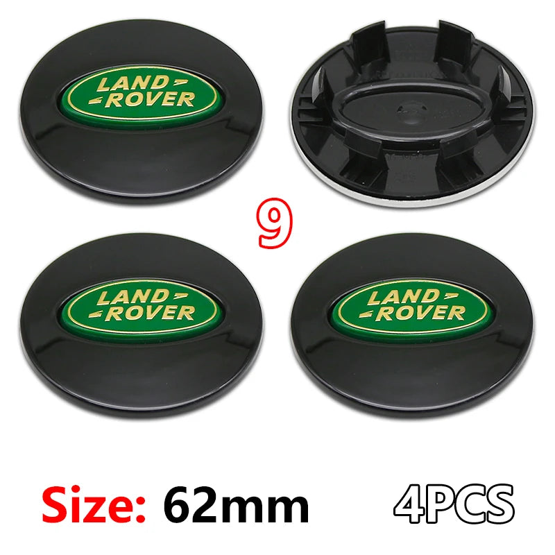 Cache-Moyeux Land Rover 62 mm Lot de 4 Emblèmes de Jante 3D ABS Chromé pour Evoque Defender Discovery 4 Range Rover Sport