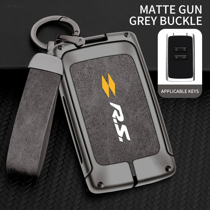 Coque de Clé Renault Carte 2 Touches Alliage de Zinc Suédine Lanière RS