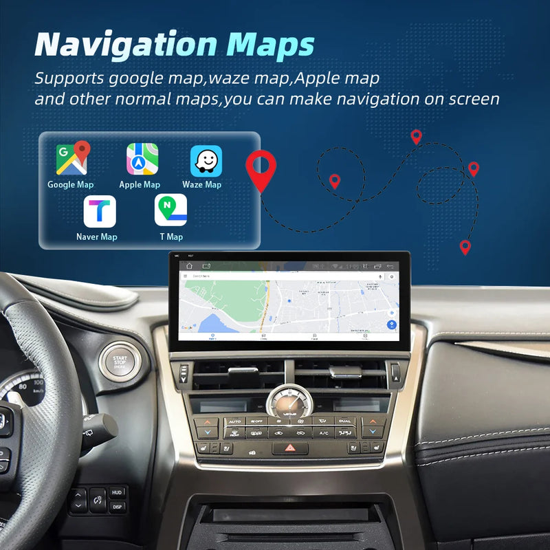 Autoradio CarPlay Android Auto Lexus NX 200 300 2014-2017 Écran 10,25 Pouces Android 14 DSP 4G
