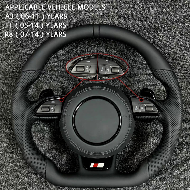 Volant Sport Fond Plat Audi A3 A4 A6 Q5 — détail du support