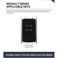 Coque de Clé Renault Carte 2 Touches Alliage de Zinc Suédine Lanière RS