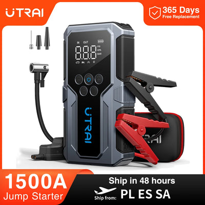 UTRAI Démarreur de Batterie Voiture 1500A avec Compresseur d'Air