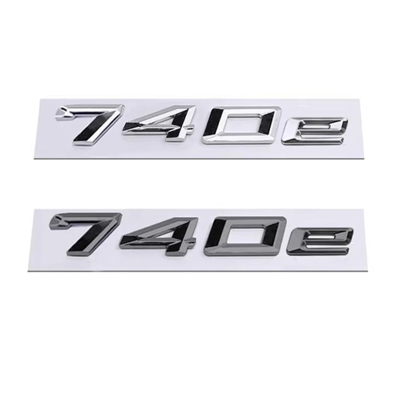 Emblème de Coffre BMW Lettres 316e, 318e, 320e, 330e, 530e, 740e, Noir Brillant ou Argent