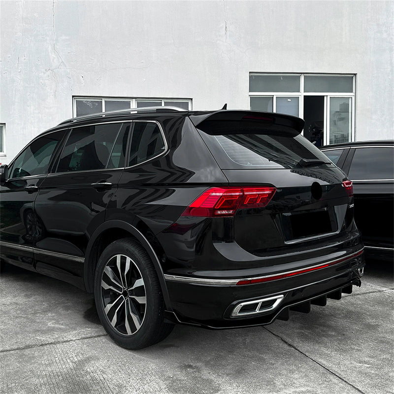Diffuseur de Pare-Chocs Arrière Volkswagen Tiguan MK2.5 R-Line 2021-2023 Noir Brillant ou Aspect Carbone