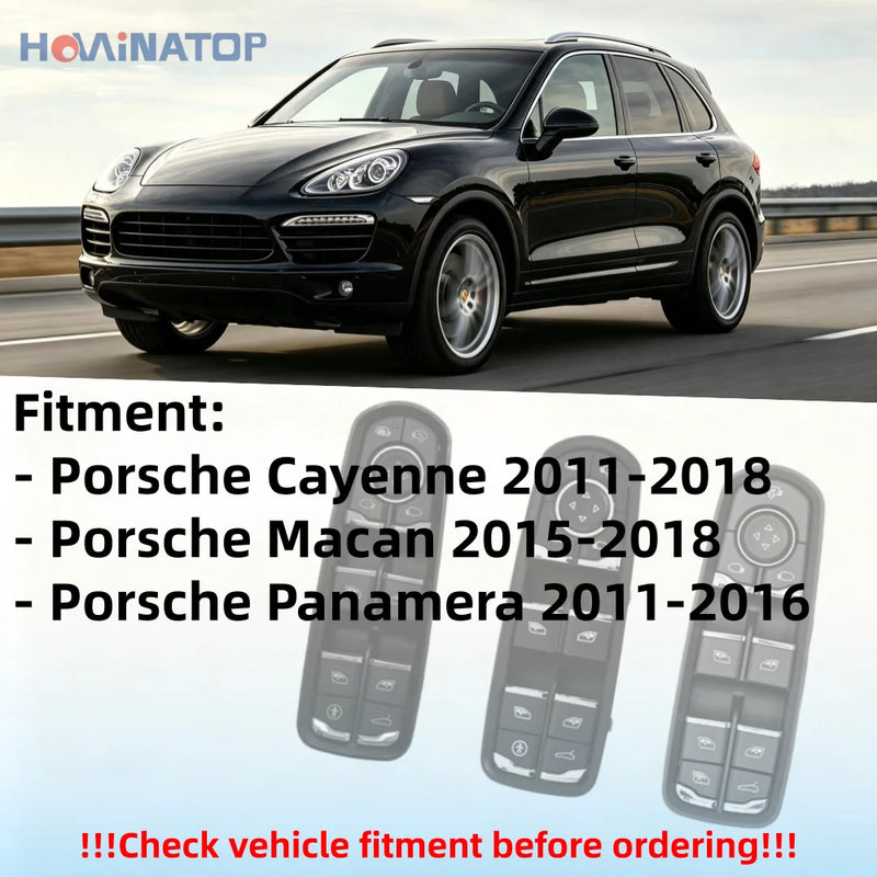 Bouton Lève-Vitre Porsche Cayenne Panamera Macan 2011-2018 — détail de finition
