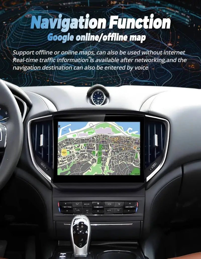 Autoradio Android Maserati Ghibli 2014-2020 Écran 10,26 pouces CarPlay GPS 6 Go + 128 Go