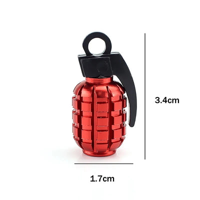 Bouchons de Valve Universels Grenade Aluminium Anti-Poussière