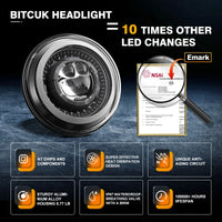 Phare Rond LED 7 Pouces Land Rover Defender Lada Niva Uaz Hunter 4x4 Anneau Halo Feu de Route Unité