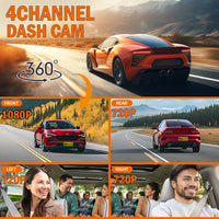 Dashcam 4 Kanäle WLAN 1080P Nachtsicht
