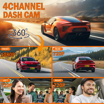 Dashcam 4 Canaux WiFi 1080P Vision Nocturne