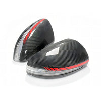 Coque de Rétroviseur Mercedes GLC X253, EQA, EQB X243, EQC N293 en Carbone Véritable de Remplacement, Sec, Forgé ou Liseré Rouge