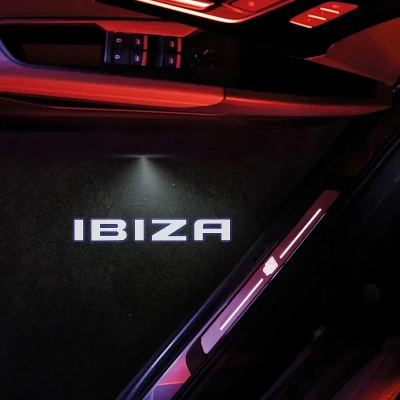Projecteur Porte Seat Sans Fil, Lot de 2, Ibiza Leon Ateca Arona FR Cupra, 6 Motifs