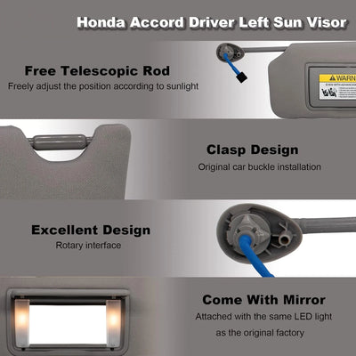 Pare-Soleil Honda Accord 2008-2017 avec Miroir de Courtoisie