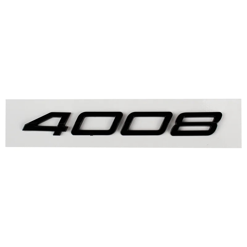 Logo Peugeot 2008, 3008, 4008 et 5008 en ABS 3D, Emblème Chiffres de Coffre 2023-2025, Noir Brillant, Gris Foncé ou Chrome