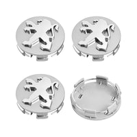 Cache-Moyeux Peugeot 60 mm Premium, Lot de 4, Argent ou Noir, 206, 207, 208, 307, 308, 408, 508, 2008, 3008, RCZ