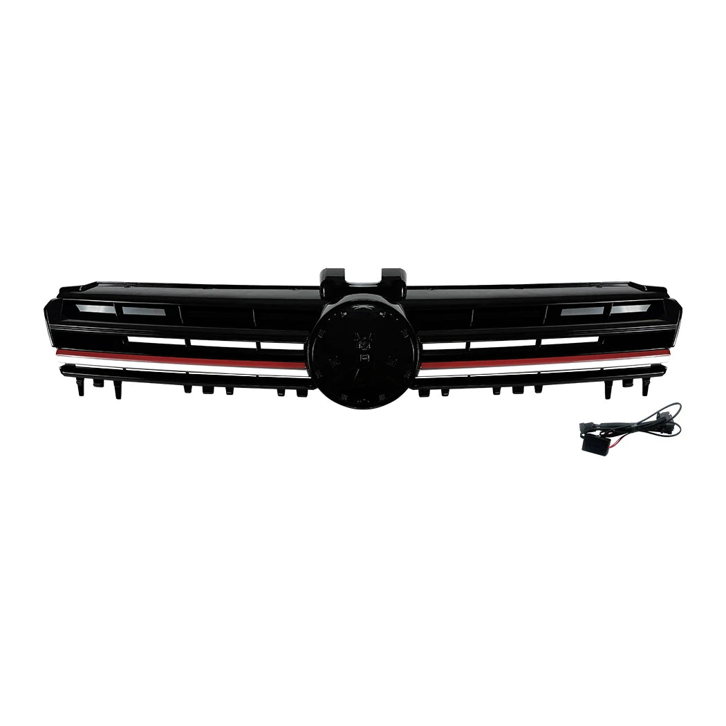 Calandre LED Volkswagen Golf 7 2013-2016 Noir Brillant Liseré Rouge