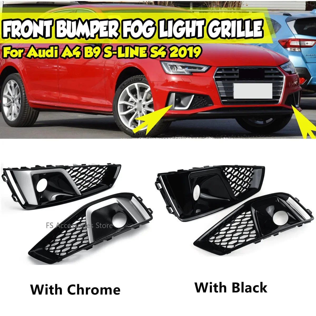 Grille Antibrouillard Audi A4 B9 S-Line S4 2019-2020 Paire