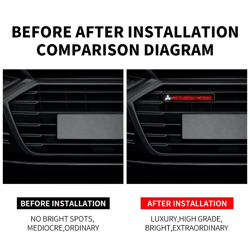 Emblème de Calandre Mitsubishi Motors Lumineux LED Logo Rouge pour ASX Lancer Pajero Outlander L200 Eclipse Delica