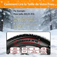 Chaussettes à Neige Voiture E-ACE Textile Antidérapantes SUV et Camionnette 2 Paires