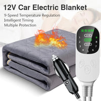 Couverture Chauffante 12 V Chauffage Voiture Camping Camion Prise Allume-Cigare 9 Niveaux